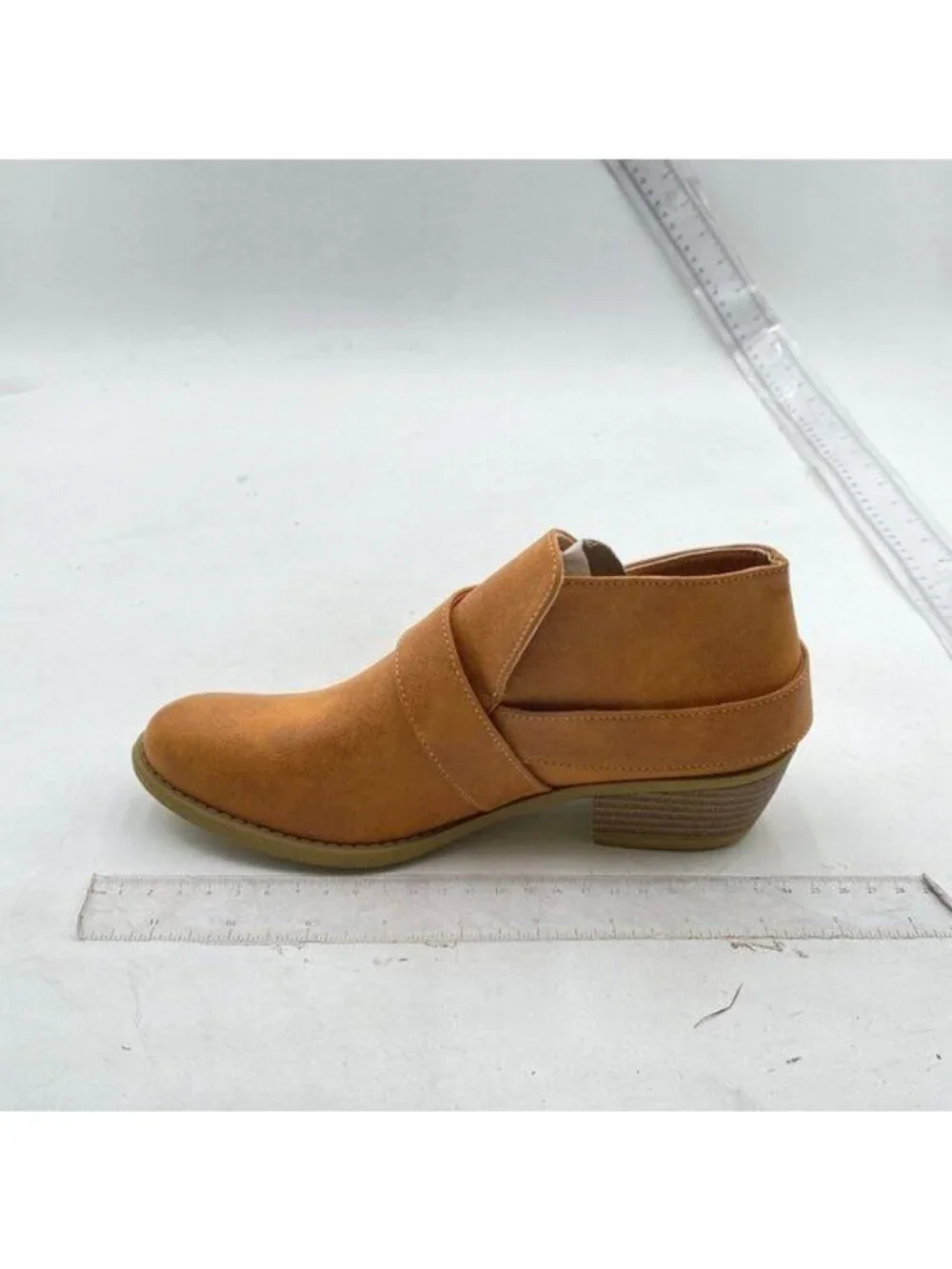 Women's Fashion Boots Chunky Low Heel Western Boots Ankle Booties Brown